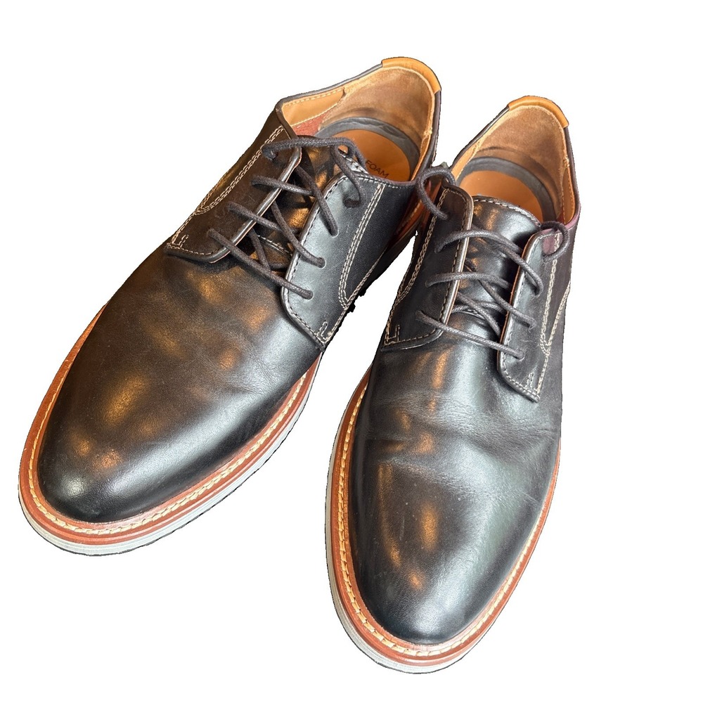 Johnston & Murphy Duncan Plain Toe Mens Oxford Shoes Black Leather Size 9 TruFm